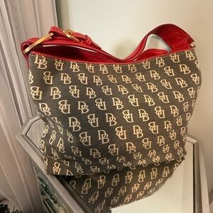 Dooney & Bourke Monogram Red and Gray Women's Bag
